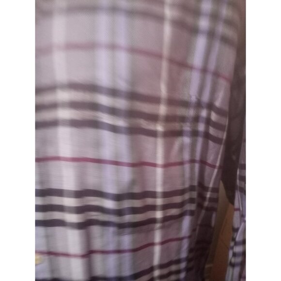 Burberry London Men's Purple Plaid Button Down Shirt USA Made Sz Large L - Picture 2 of 12